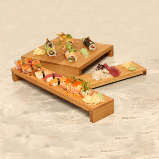 tapas skærebræt med sushi svanel